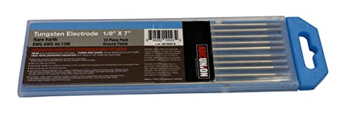 Arc Union TIG Welding Tungsten Electrode (1/8” x 7”) 10 Pack - Ground Rare Earth (EWG AWS A5.12M) with Reliable Arc-striking Rod in One Box for AC and DC Welding Applications - Blue