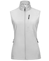33,000ft Damen Leichte Laufweste Outdoor Softshell Weste Frau Ärmellose Jacke Winddichte Wasserdichte Atmungsaktive Vest Gilet für Laufen Golf Wandern Eisgrau M