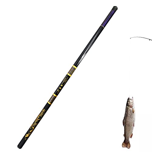 Rainao Canne à pêche en rivière | Canne à Main de pêche de Voyage,Canne à pêche télescopique en Fibre de Carbone Dure Super légère, Canne à pêche à la Carpe