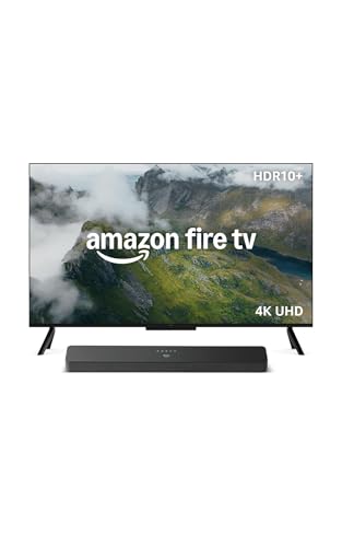 Amazon Ember 50 4-Series with Fire TV, 4K Ultra HD smart TV with Alexa Remote, HDR10+, fast processor, Dolby Audio, Ambient Experience + Fire TV Soundbar Plus, 3.1 channel