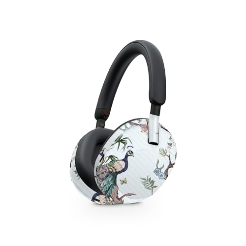Image of MightySkins Carbon Fiber Skin Compatible with Sony WH-1000XM5 Headphones - Chinoiserie Fabric | Protective, Durable Textured Carbon Fiber Finish | Easy to Apply