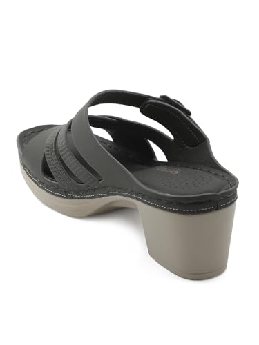 Image of Liberty Healers ZQ-FD-53 Casual Block Heel Sandal for Women With PVC Sole | Comfortable and Cushioned Footbed | Durable, Lightweight and Summer Footwear for Outdoor | Ideal for Everyday Wear