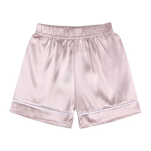 Toddler Baby Set Girl Boys Satin Silk Outfits Short-Sleeve Soft Relax Loungwear Outfit Clothes 2 Piece Set4