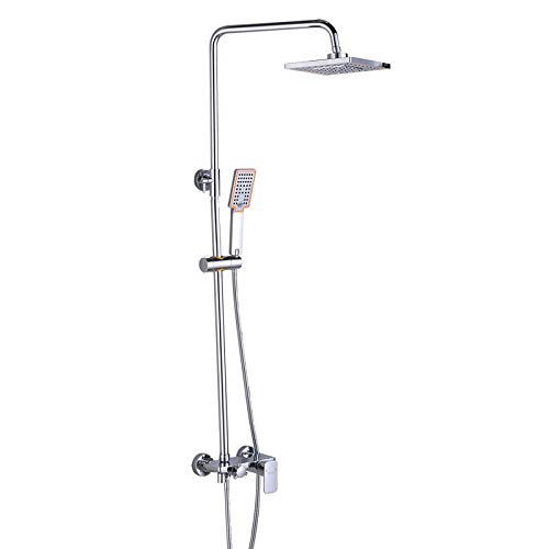 Duschset, Badezimmer DREI Funktion Duschsystem Messing An Der Wand Montiert Wasser Sparen Duschkopf Keramikventil Dusche Wasserhahn Hand Dusche