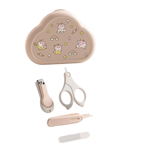 Juego esencial de aseo para recién nacidos con recortador de uñas, tijeras y caja de almacenamiento de viaje para el cuidado de las uñas de los bebés, juego de manicura infantil