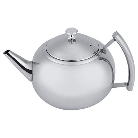 Silver Easy Grip Tea Kettle, Durable Heat Resistant Stainless Steel Teapot, 2L with Removable Infuser Filter, for Office for Home Cover