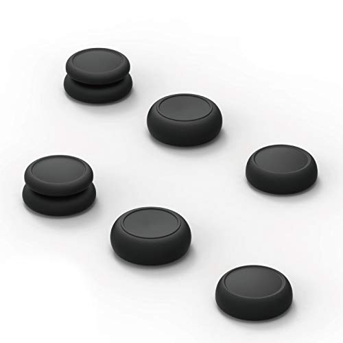 Skull & Co. Skin, CQC and FPS Thumb Grips Set Joystick Cap Analog Stick Cap for Nintendo Switch Joy-Con Controller – Black, 3 Pairs (6pcs)