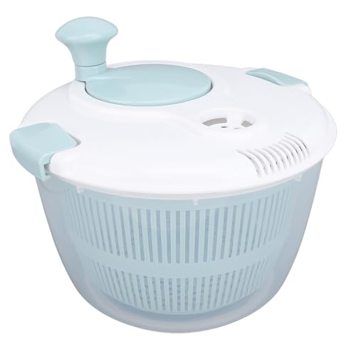 Salad Spinner, 5L Vegetable Washer Dryer Drainer Strainer Multi Use Lettuce Spinner with Bowl and Colander, Vegetable Dryer, Fruit Washer, Pasta and Fries Spinner for Kitchen