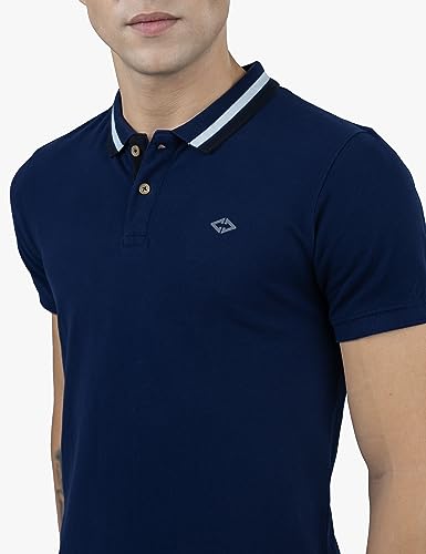 Image of Revolt Streetwear SINDICATE Men Revolt Men's 100% Cotton Polo T-Shirt - with Logo Branding (Jet Black, L)