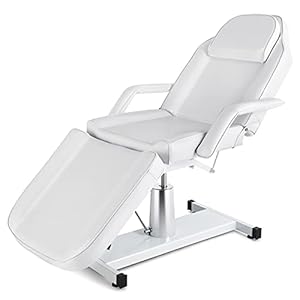 Artist hand Hydraulic Facial Table Tattoo Chair Massage Bed Adjustable Professional for Esthetician Beauty Spa Lash Bed for Eyelash Extensions Salon Equipment Salon Chair Barber Chair (White)