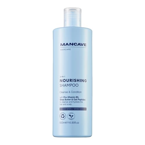 ManCave Nourishing 2-in-1 Shampoo 500ml, Fortifica e Idrata, Olio...
