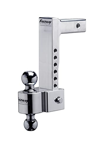 Fastway Flash 42-00-2900 E Series Adjustable Aluminum Ball Mount with 10 Inch Drop, 2 Inch Shank, and Chrome Plated Balls