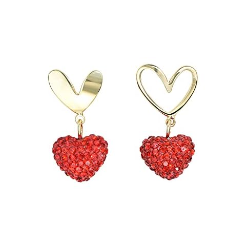 Women's 925 Sterling Silver Crystal Love Heart Arrow Shaped Stud Earrings Rhinestone Teardrop Dangle Drop Earrings, Crystal Metal, Cubic Zirconia Cover