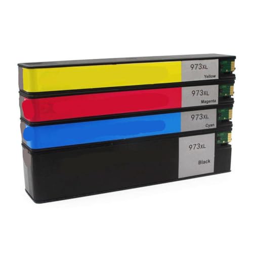 Cartouches d'encre 973X XL pour imprimante PageWide Pro 577dw 477dw lot de 4