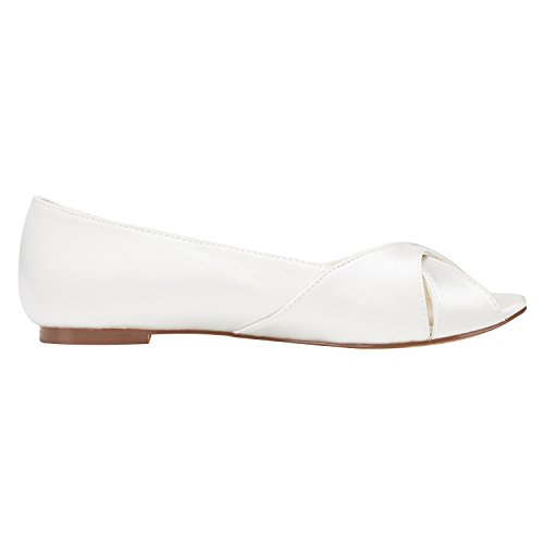 Emily Bridal Women's Satin Flat Heel Flats with Others3