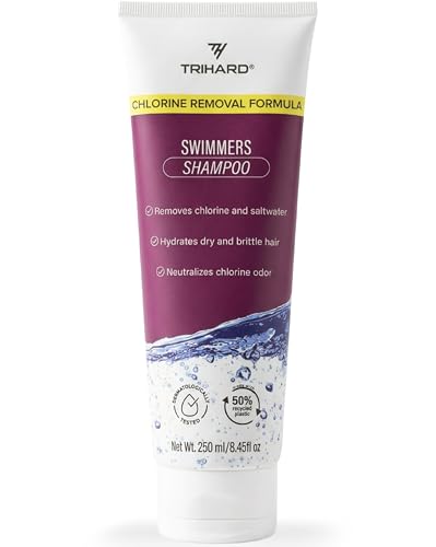 TRIHARD Chlorine Removal Swim Shampoo, Cleanse and Hydrate Hair from Pool and Ocean, Post Swim Chlorine and Hard Water Hair Protection