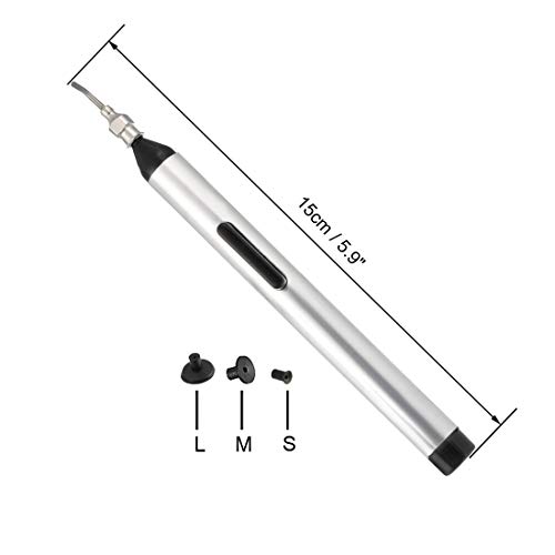 Image of uxcell Vacuum Pen with 3 Suction Pads Desoldering Suction Pen Solder Extraction Removal Tool White for IC Surface Mounted Devices Chip Mobile Screen Replacement 2pcs