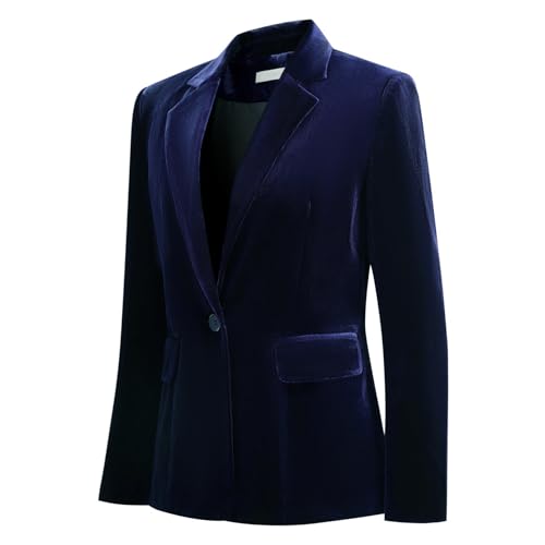 YYNUDA Womens Velvet Blazer Jacket Long Sleeve Suit Jacket for Party Wedding2