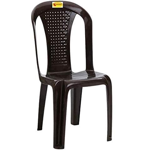 Image of Plastic Moulded Chair, Stackable, Waterproof, Single Moulded Piece, Without Arms and Cushion, Brown
