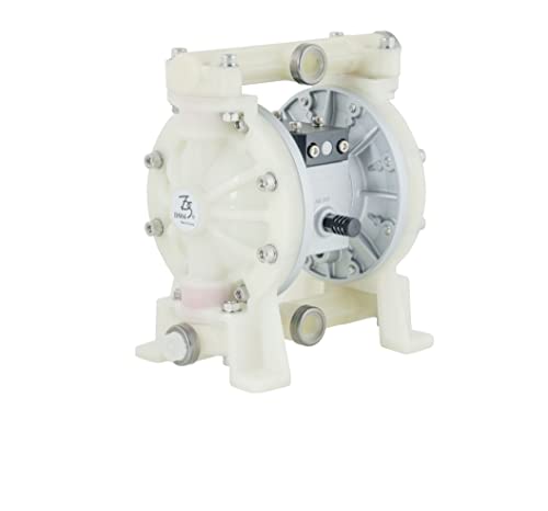 DYI SHENG TDS Air-Operated Double Diaphragm Pump 1/2 Inch PP Plastic Polypropylene, Teflon Diaphragm Pneumatic Transfer Pump for Acid/Akali Chemical and Industrial Use