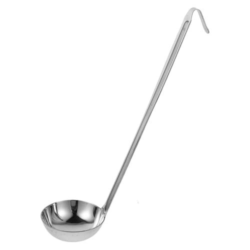 Cabilock Ladles For Serving: 50ml Stainless Steel Deep Serving Ladle With Hook - Long Handle Buffet Catering Events Soup Spoon For Soups Sauces Gravies