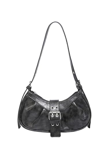 Verdusa Women's PU Leather Punk Rivet Shoulder Bags Vintage Handbag Purses