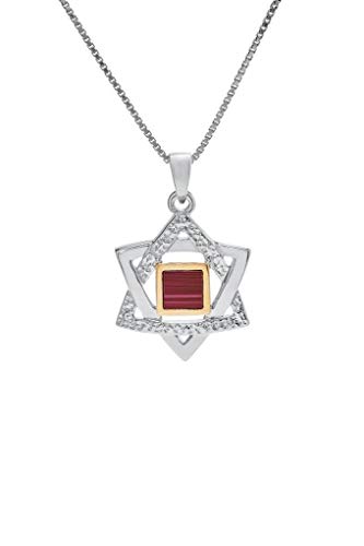 Pendentif Étoile de David Nano Sim OB bijou Terre Sainte argent et or 9 carats