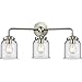 Innovations Lighting 284-3W-SN-G52-LED Small Bell 3 Light Bath Vanity Light Part of The Nouveau Collection