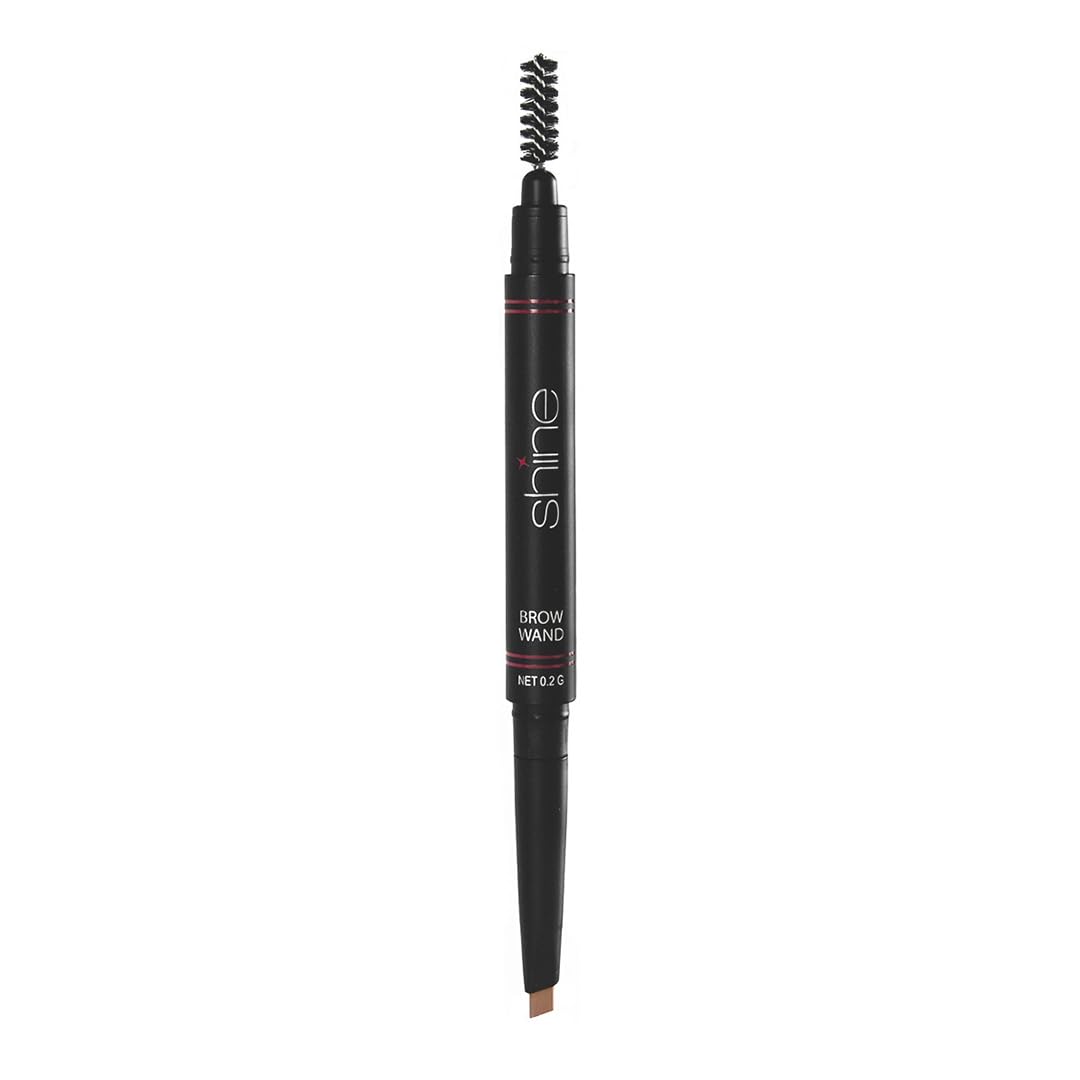 Shine Cosmetics Brow Wand - Brow Pencil, Dual-Sided, Precise, Fine Tip, Shapes, Defines, Fills Brows, Contours, Combs, Tames (Thrive)