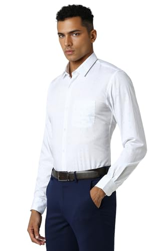 Image of Peter England Men Cotton Solid Slim Fit Shirt