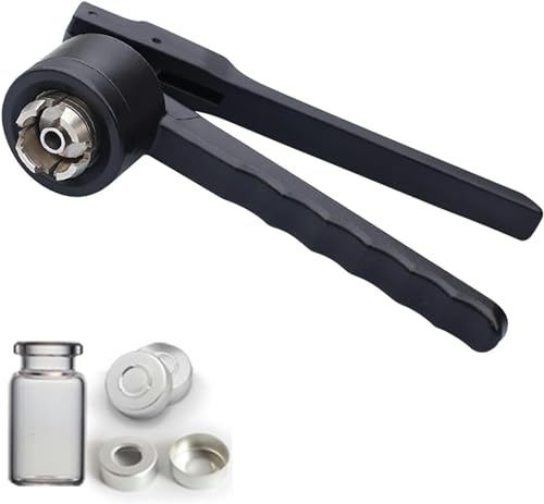 Máquina prensadora manual para un sellado seguro de tapas de aluminio, herramienta esencial para taponar viales y botellas en laboratorios