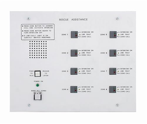 Alpha Communications A-4208 Audio Rescue Assistance System 8-Zones; Clear 2-Way (Simplex) Voice Communication; Used with a Model 4201B/V (Anti-Vandal) or Model 4201B/VM Call-in Remote Station