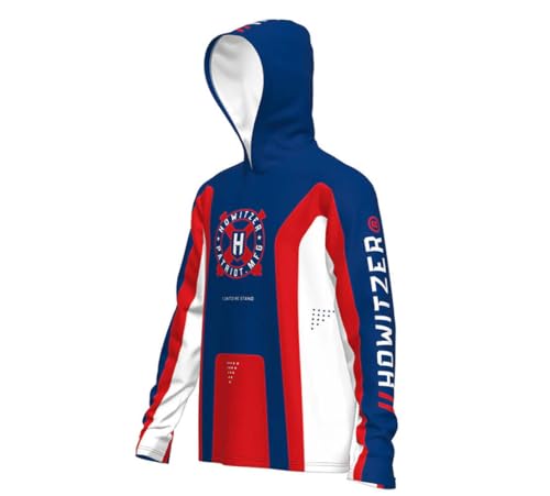 Howitzer Men's Performance Hoodie Pullover Red White and True MFG3