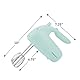 Elite Gourmet EHM003M Ultra Power Küchenhandmixer, elektrisch, 5 Gang, mit 2 extra breiten Edelstahl-Rühren für glatte, cremig geschlagene Mischungen, plus praktische Rühreraufbewahrung, mintblau