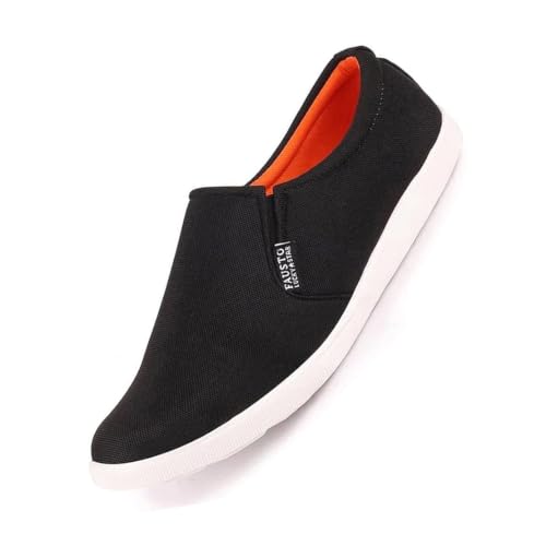 Image of FAUSTO Men's Canvas Loafers Casual Shoes for Casual Outfit|Evening|Outdoor|Fashion|Trending|Lightweight and Comfort with TPR Sole Flexiblity