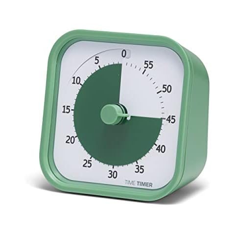 TIME TIMER Home MOD - 60 Minute Kids Visual Timer Home Edition - for Homeschool Supplies Study Tool, Timer for Kids Desk, Office Desk and Meetings with Silent Operation (Fern Green) Cover