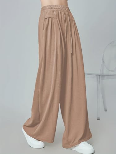 Image of GRECIILOOKS High Waist Polycotton Trousers for Women - Flared Parachute Pants with Side Pockets | Casual Travel Cargo Pants (Available in Plus Size and Value Pack)