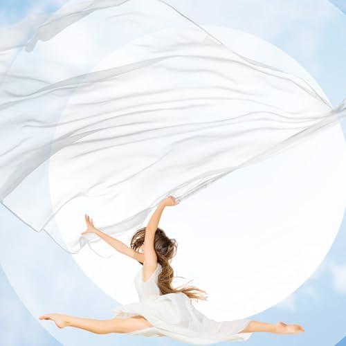 Image of Jecery 2 Pack Praise Dance Worship Flags, 35''x 55'', White