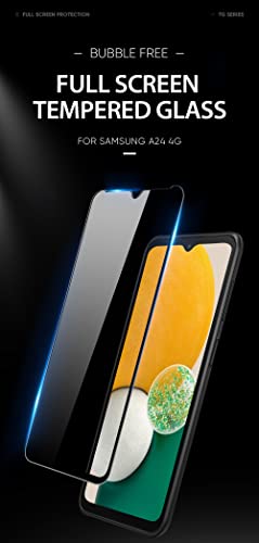 Image of Casodon Designed for Samsung Galaxy A24 4G Tempered Glass Screen Protector Guard (Black) Full Screen Coverage with Easy Installation Kit