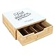 HOME DECO FACTORY, KA5953, Capsule Holder Drawer in Wood and Glass, Organized Storage for Coffee and Tea, Modern Design, Easy to Maintain, Dimensions 30x10x30 cm, Brown and White Color