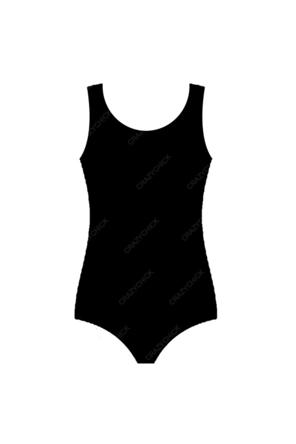 Wickedfun Girls Black Sleeveless Crazy Chick® Ballet Leotard For Black Gymnastics Leotard Sleeveless - Dance Tops Bodysuit Leotards For Toddler Kids (Black, 13 Years)