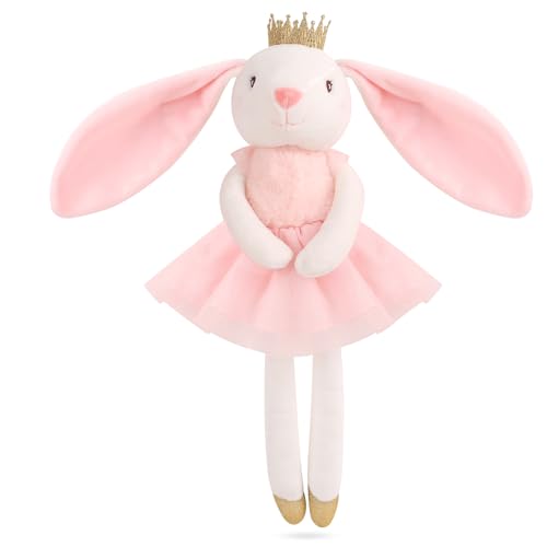 15.7" Bunny Stuffed Animals for Girls,Soft Bunny Plush Easter Stuffed Animal,Princess Stuffed Rabbit Toy,No Shedding Plush Toy,Ballerina Doll Stuffed Bunny for Baby Girl Boy Birthday Gifts,Pink