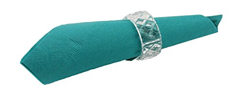 12 Crystal Cut Glass Look Plastic Napkin Rings Fun and Elegant 2