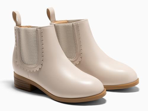 Coutgo Girls Chelsea Ankle Boots Kids Slip On Chunky Low Heel Elastic Fall Winter Booties Shoes2