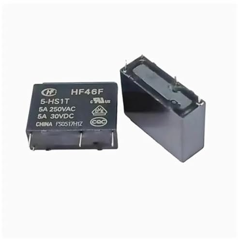 Relais HF46F-5-HS1T 5V CC à 4 broches sous boîtier miniature noir