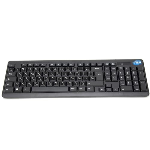 Teclado y ratón inalámbrico japonés QWERTY negro con pegatinas de SIMPLETEK 2