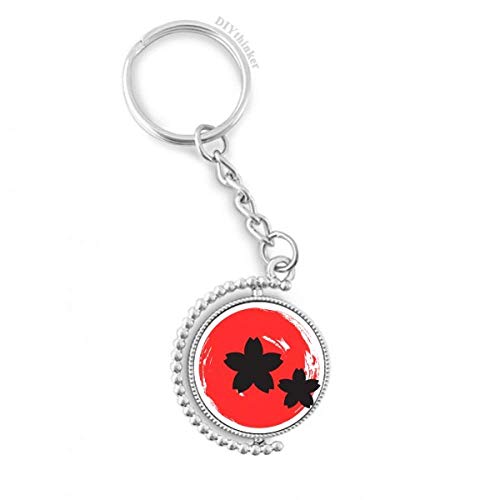 Porte-clés rotatif peinture abstraite DIYthinker style japonais multicolore