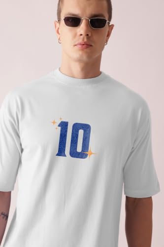 Image of Unisex Cotton Football Graphic Print Oversized Fit T-Shirt