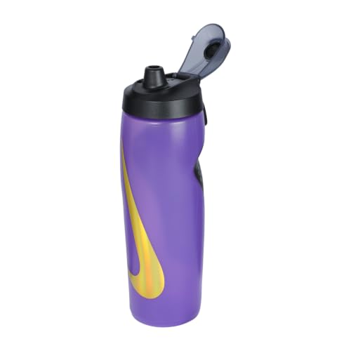 Image of Nike REFUEL BOTTLE LOCKING LID 24 OZ, ACTION GRAPE /BLACK /METALLIC GOLD