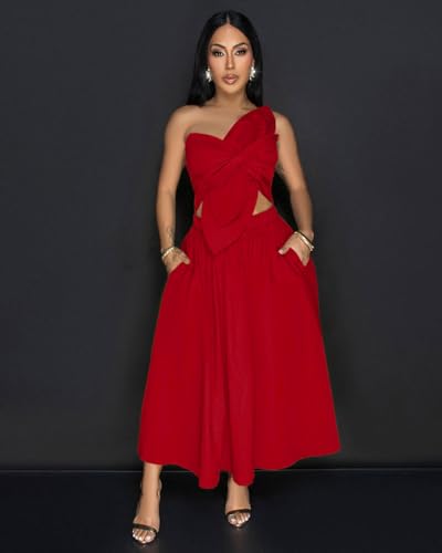 Midi Dresses for Women Casual Summer Sundresses Vacation Outfits Spaghetti Strap Smocked Women Maxi Dress with Pockets2